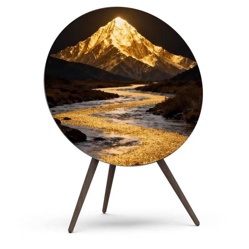 Goldenes Bergmotiv auf einem BeoPlay A9 oder BeoSound A9 Cover